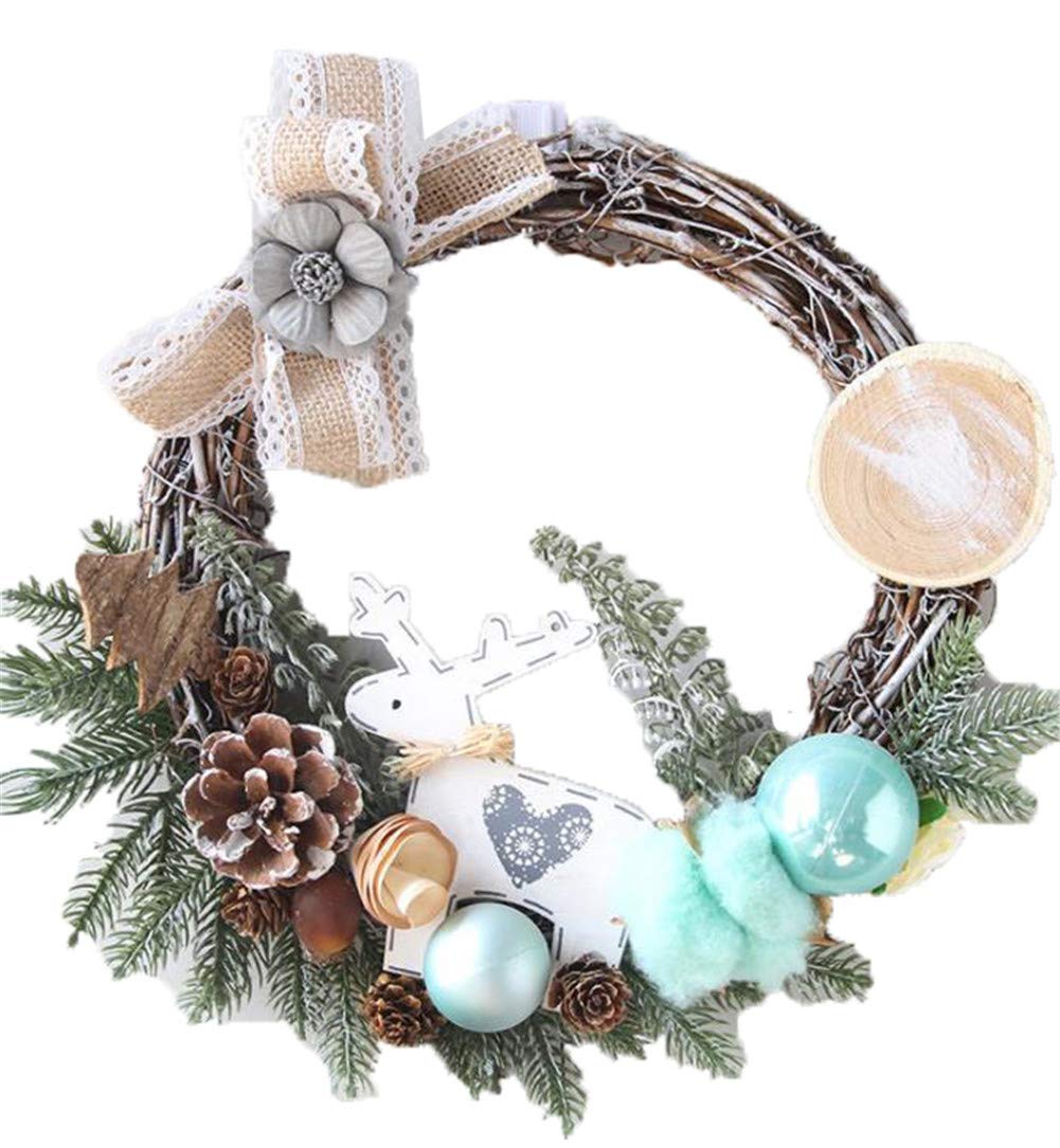 Amazon.co.jp: [ベィジャン] クリスマスリース オーナメント付 花